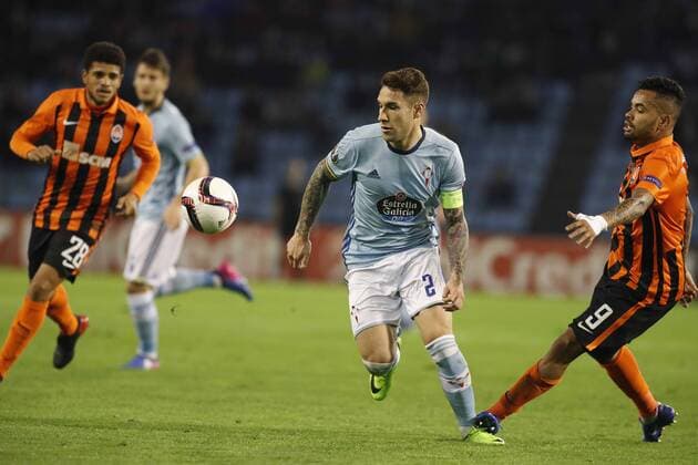 Hugo Mallo. First leg of 1 16 Europa League match between Celta Vigo and Shakhtar Donetsk. In this picture, Hugo Mallo. xJORGExLANDINx 