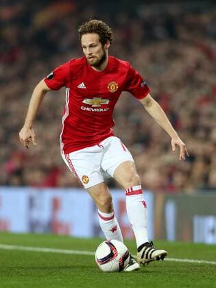 Daley Blind of Manchester United ManU during the UEFA Europa League Round of 32 1st leg match at Old Trafford Stadium, Manchester. Picture date: February 16th, 2017. Pic credit should read: Matt McNulty Sportimage EDITORIAL USE ONLY. No use with unauthorised audio, video, data, fixture lists, club league logos or live services. Online in-match use limited to 120 images, no video emulation. No use in betting, games or single club league player publications.