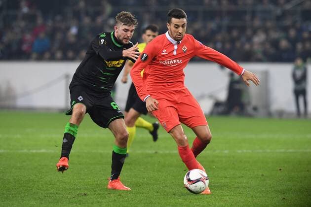 Fussball,UEFA Europa League 2016 2017, Zwischenrunde, Borussia Mönchengladbach - AC Florenz , Borussia Mönchengladbach 16.02.2017, Stadion im Borussia Park, Mönchengladbach,Christoph Kramer, Borussia Mönchengladbach, Matias Vecino