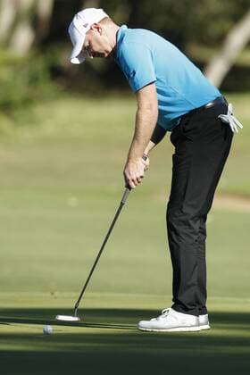 February 17th 2017, Lake Karrinyup Country Club, Perth, Western Australia, Australia; ISPS Handa World Super 6 Perth Golf Tournament Day 2; Richard McEvoy (ENG) putts on the second green during his round on day 2 xDavidxWoodleyx  ActionPlus11847082