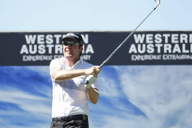 February 17th 2017, Lake Karrinyup Country Club, Perth, Western Australia, Australia; ISPS Handa World Super 6 Perth Golf Tournament Day 2; Aaron Price (AUS) reacts to his shot on the 17th hole during his round on day 2 xDavidxWoodleyx  ActionPlus11847088