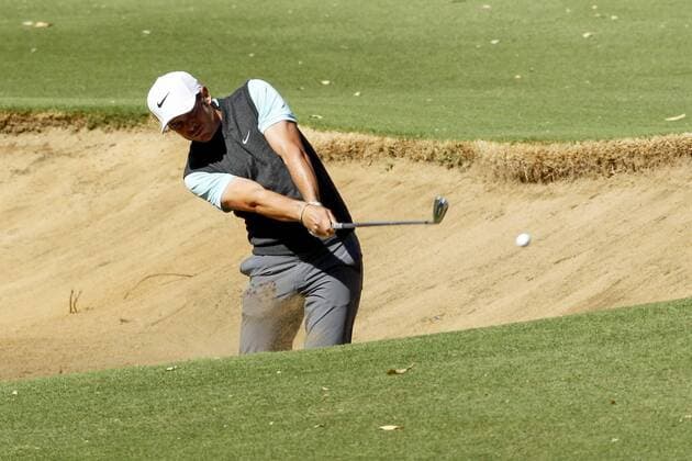 February 17th 2017, Lake Karrinyup Country Club, Perth, Western Australia, Australia; ISPS Handa World Super 6 Perth Golf Tournament Day 2; Adrien Saddier (FRA) plays out of the bunker on the 11th fairway during his round on day 2 xDavidxWoodleyx  ActionPlus11847090