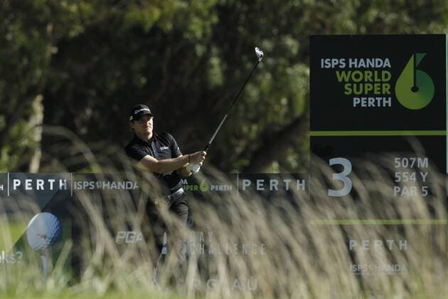 February 17th 2017, Lake Karrinyup Country Club, Perth, Western Australia, Australia; ISPS Handa World Super 6 Perth Golf Tournament Day 2; Pontus Widegren (SWE) drives from the 3rd tee during his round on day 2 xDavidxWoodleyx  ActionPlus11847102