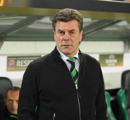 Europaleague: Borussia Mönchengladbach - AC Florenz 16.02.2017. Trainer Dieter Hecking (BMG). HM