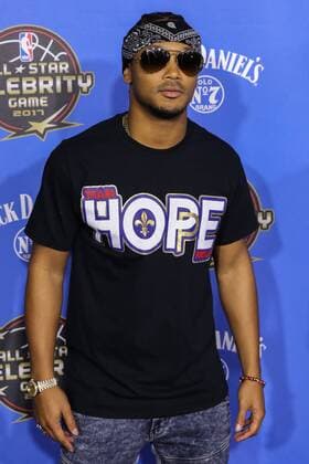 February 17, 2017 - Rapper Romeo Miller posing for media at the Red Carpet Event before the NBA Basketball Herren USA All-Star Celebrity Game at the Mercedes-Benz Superdome in New Orleans, LA. CSM NBA 2017: NBA All-Star Celebrity Game FEB 17 - ZUMAc04_ 20170217_zaf_c04_095 Copyright: xStephenxLewx