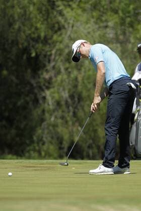 February 18th 2017, Lake Karrinyup Country Club, Perth, Western Australia, Australia; ISPS Handa World Super 6 Perth Golf Tournament Day 3 Ben Eccles (AUS) putts on the 4th green during his round on day 3 xDavidxWoodleyx  ActionPlus11847414