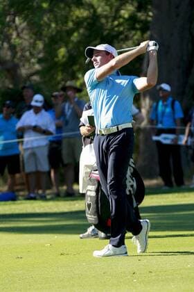 February 18th 2017, Lake Karrinyup Country Club, Perth, Western Australia, Australia; ISPS Handa World Super 6 Perth Golf Tournament Day 3 Brett Rumford (AUS) plays an approach shot on the 18th fairway during his round of 68 on day 3 xDavidxWoodleyx  ActionPlus11847449