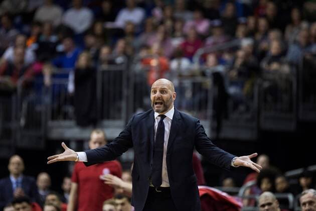 Berlin, Deutschland, 18.02.2017: Basketball - Top FOUR - FC Bayern Muenchen - ALBA Berlin. Trainer Alexandar Djordjveic (Bayern)