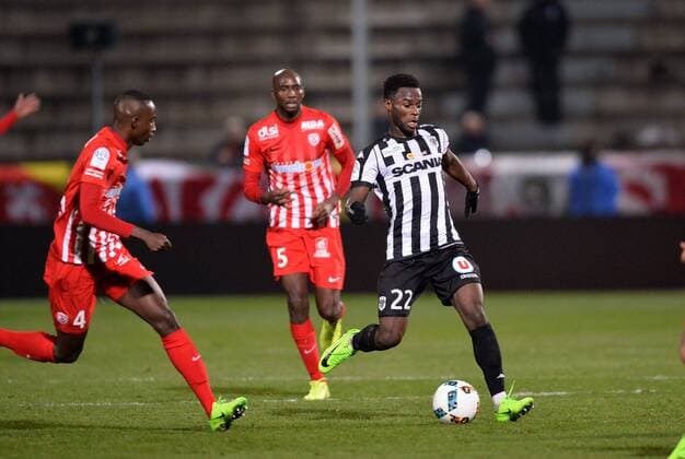 Jonathan Bamba (ang) - Modou Diagne (nan) FOOTBALL : Angers vs Nancy - Ligue 1 - 18 02 2017 AnthonyBIBARD FEP Panoramic 
