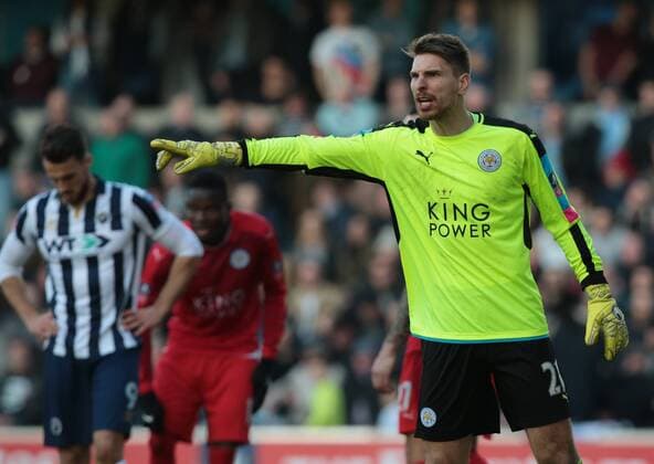 February 18, 2017 - London, England, United Kingdom - Leicester City s Ron-Robert Zieler during The Emirates FA Cup - Fifth Round match between Millwall against Leicester City at The Den on February 18, 2017 in London, England. Millwall v Leicester City - The Emirates FA Cup Fifth Round  - ZUMAn230 20170218_zaa_n230_438 Copyright: xKieranxGalvinx