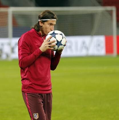 Atletico Madrid training session in Leverkusen before the Champions League match. In this picture, Filipe Luis. xPabloxGarciax 