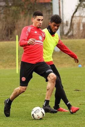Fußball, EL, Training 1. FSV Mainz 05 LEON BALOGUN, AARON SEYDEL TRAINING MAINZ 05 MAINZ 
