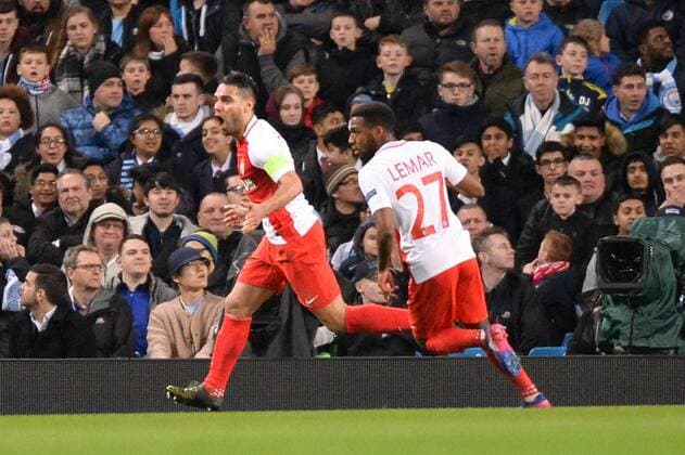 09 RADAMEL FALCAO (mon) - 27 THOMAS LEMAR (mon) - JOIE FOOTBALL : Manchester City vs AS Monaco - Champions League - 21 02 2017 AnthonyBIBARD FEP Panoramic 