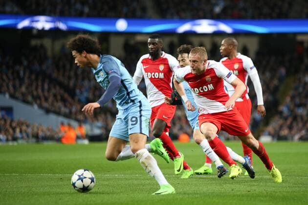 FOOTBALL CHAMPIONS LEAGUE MANCHESTER CITY - AS MONACO LEROY SANE KAMIL GLIK FRANCE OUT!  170221PYK0011