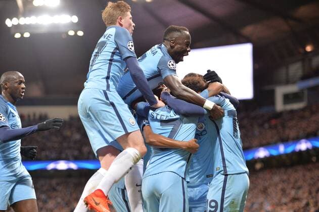 03 Bacary Sagna (mc) - 42 Yaya TOURE (mc) - 17 Kevin De Bruyne (mc) - JOIE FOOTBALL : Manchester City vs AS Monaco - Champions League - 21 02 2017 AnthonyBIBARD FEP Panoramic 
