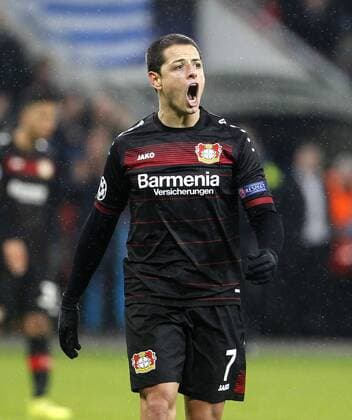 Javier Hernandez Chicharito (Bayer 04 Leverkusen) shows his disappointment during the Championsleague match between Bayer 04 Leverkusen and Atletico Madrid, Bayarena in Leverkusen on February 21., 2017. Bayer 04 Leverkusen vs. Atletico Madrid im Achtelfinale der Champions League der Saison 2016 2017 am 21. Februar 2017.