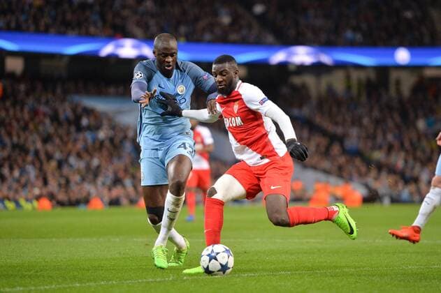 14 TIEMOUE BAKAYOKO (mon) - 42 Yaya TOURE (mc) FOOTBALL : Manchester City vs Monaco - Champions League - 21 02 2017 AnthonyBIBARD FEP 