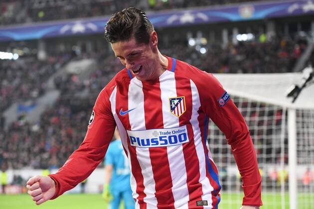 Fussball, UEFA Champions League, Saison 2016 2017, Achtelfinale , Bayer 04 Leverkusen - Atletico Madrid, 21.02.2017, Bayarena Leverkusen, Fernando Torres , Atletico Madrid , Torjubel