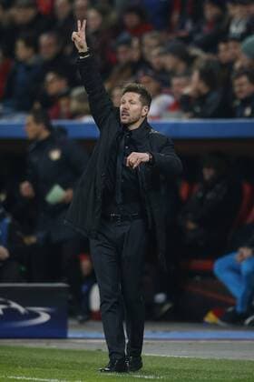 Leverkusen, Deutschland, UEFA - CL , Achtelfinale , International, Bayer Leverkusen - Atletico Madrid 2-4 am 21.02 .2017 in der Bay - Arena in Leverkusen Trainer Diego SIMEONE( Atletico Madrid )