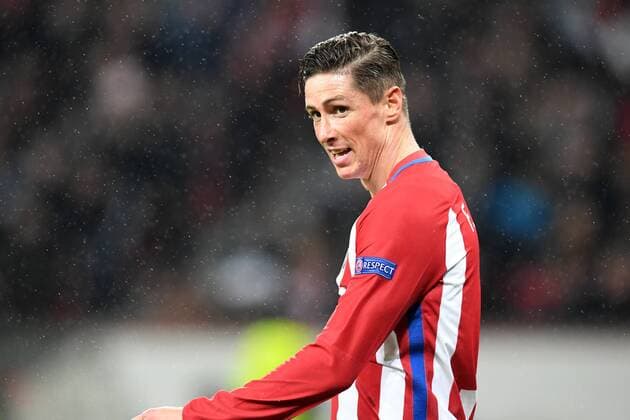 Fussball, UEFA Champions League, Saison 2016 2017, Achtelfinale , Bayer 04 Leverkusen - Atletico Madrid, 21.02.2017, Bayarena Leverkusen, Fernando Torres , Atletico Madrid , Aktion, Einzelbild