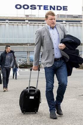 Gent s head coach Hein Vanhaezebrouck pictured at the departure in Oostende airport of Belgian soccer team KAA Gent, Wednesday 22 February 2017. Tomorrow, Gent is playing 1 16 finals return leg game of the Europa League competition against British team Tottenham. First leg result was 1-0 in Gent. JASPERxJACOBS  x05051886x