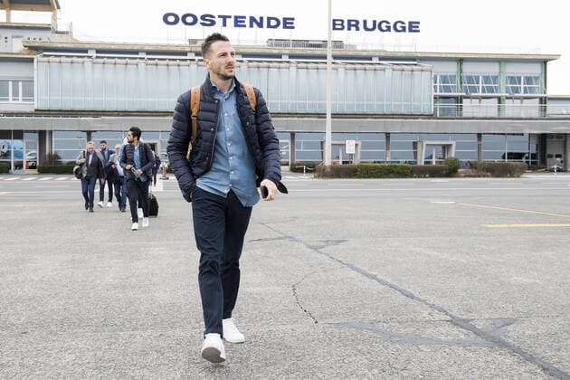 Gent s Danijel Milicevic pictured during the departure in Oostende airport of Belgian soccer team KAA Gent, Wednesday 22 February 2017. Tomorrow, Gent is playing 1 16 finals return leg game of the Europa League competition against British team Tottenham. First leg result was 1-0 in Gent. JASPERxJACOBS  x05051884x