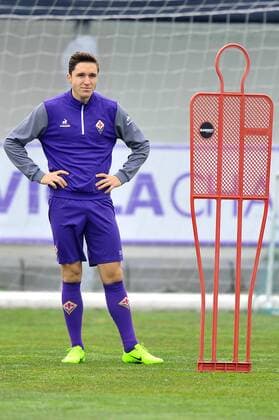 Italy: ACF Fiorentina training session A.c.f. Fiorentina s Federico Chiesa during the training session at the Team s Sports Centre on the eve of the UEFA Europa League Round of 32 - 2nd leg soccer match against Borussia Mönchengladbach.  GiacomoxMorinix xPacificxPress