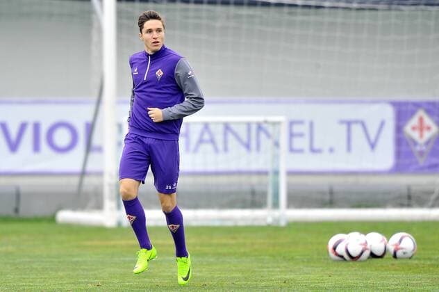 Italy: ACF Fiorentina training session A.c.f. Fiorentina s Federico Chiesa during the training session at the Team s Sports Centre on the eve of the UEFA Europa League Round of 32 - 2nd leg soccer match against Borussia Mönchengladbach.  GiacomoxMorinix xPacificxPress
