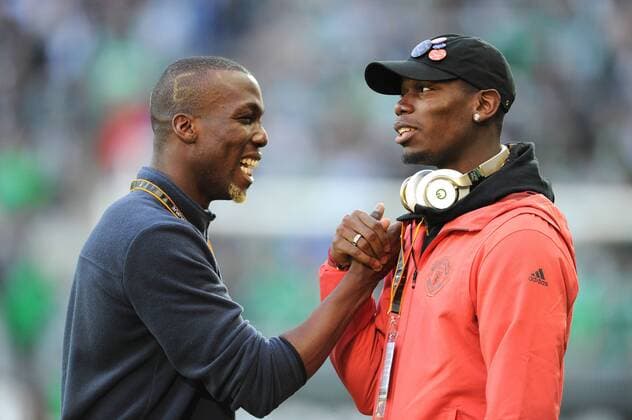 Fußball, EL, Pogba-Brüder vor Manchester United - AS St. Etienne 19 Florentin Pogba (asse) - 06 Paul Pogba (man) FOOTBALL : AS Saint Etienne vs Manchester United ManU - Europa League - 22 02 2017 FEP Panoramic 