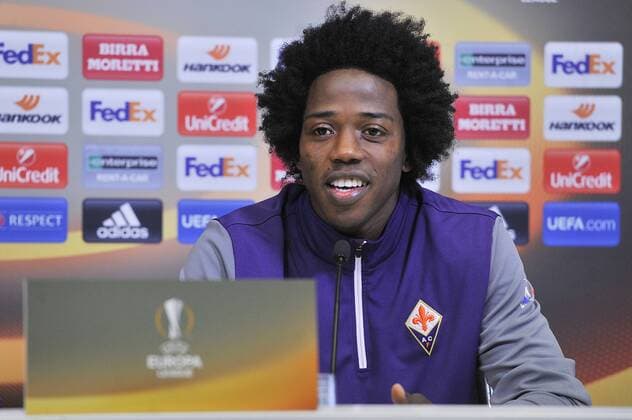 Italy: ACF Fiorentina press conference PK Pressekonferenz A.c.f. Fiorentina s Carlos Sanchez during the press conference at the Artemio Franchi Stadium on the eve of the UEFA Europa League Round of 32 - 2nd leg soccer match against Borussia Mönchengladbach.  GiacomoxMorinix xPacificxPress