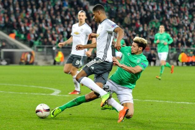 25 KEVIN MALCUIT (asse) FOOTBALL : AS Saint Etienne vs Manchester United ManU - Europa League - 22 02 2017 FEP Panoramic 