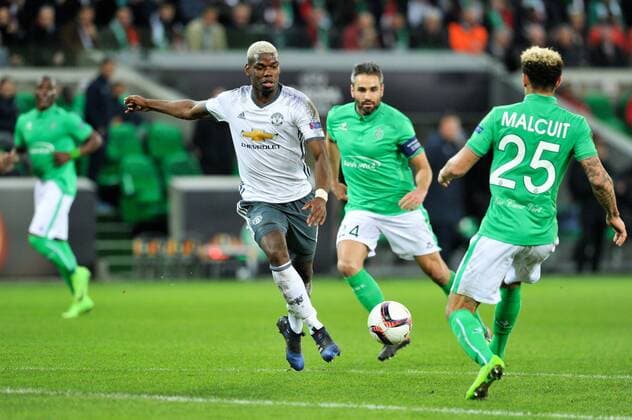 06 PAUL POGBA (man) FOOTBALL : AS Saint Etienne vs Manchester United ManU - Europa League - 22 02 2017 FEP Panoramic 