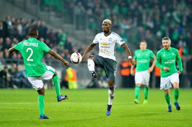 06 PAUL POGBA (man) FOOTBALL : AS Saint Etienne vs Manchester United ManU - Europa League - 22 02 2017 FEP Panoramic 