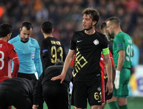 Osmanlispor s Numan Curuksu during the UEFA European League football match, between Osmanlispor and Olympiakos at Osmanli Stadyumu in Ankara, February 23, 2017. (  Copyright: HikmetxSaatci 15634906