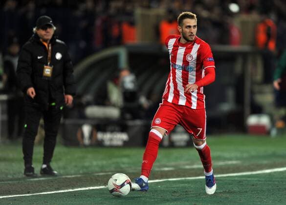 Olympiakos player Kostas Fortunis, during the UEFA European League football match, between Osmanlispor and Olympiakos at Osmanli Stadyumu in Ankara, February 23, 2017. (  Copyright: HikmetxSaatci 15634908