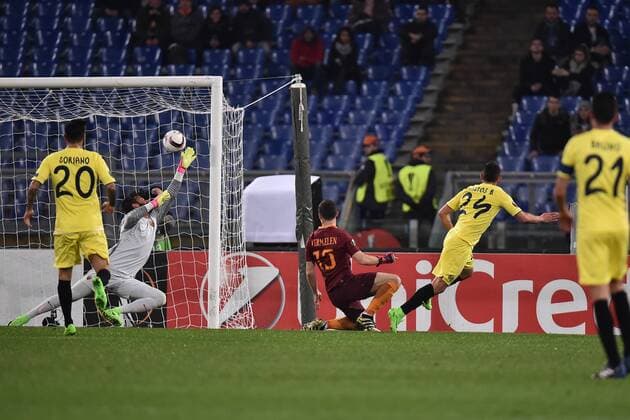 Gol Rafael Borre Villarreal Goal Celebration Roma 23-02-2017 Stadio Olimpico Football Europa League 2016 2017 Round of 32 AS Roma - Villarreal AndreaxStaccioli