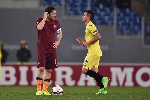 Francesco Totti Roma dejection Roma 23-02-2017 Stadio Olimpico Football Europa League 2016 2017 Round of 32 AS Roma - Villarreal AndreaxStaccioli