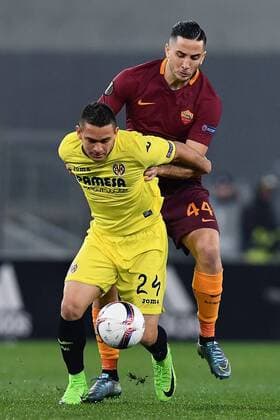 As Roma 23 02 2017 - Europa League Roma-Villareal: Kostas Manolas-Rafael Santos Borre 