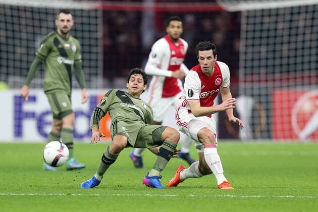 AMSTERDAM 23.02.2017 UEFA EUROPA LEAGUE SECOND LEG MATCH: AJAX AMSTERDAM - LEGIA WARSAW: GUILHERME, NICK VIERGEVER  20170223CSLG0022