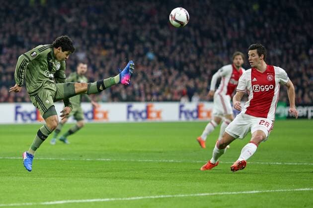 AMSTERDAM 23.02.2017 UEFA EUROPA LEAGUE SECOND LEG MATCH: AJAX AMSTERDAM - LEGIA WARSAW: GUILHERME, NICK VIERGEVER  20170223CSLG0031