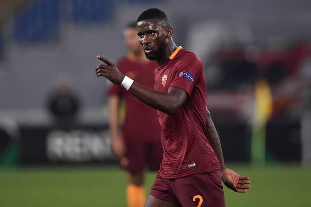 Antonio Rüdiger sent off from referee Felix Zwayer Roma 23-02-2017 Stadio Olimpico Football Europa League 2016 2017 Round of 32 AS Roma - Villarreal AndreaxStaccioli