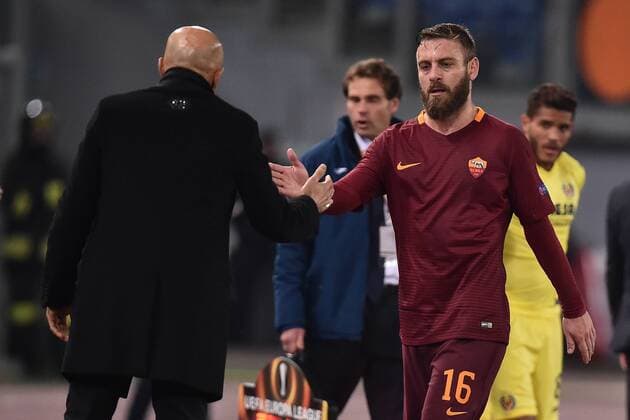 Luciano Spalletti, Daniele De Rossi Roma Roma 23-02-2017 Stadio Olimpico Football Europa League 2016 2017 Round of 32 AS Roma - Villarreal AndreaxStaccioli