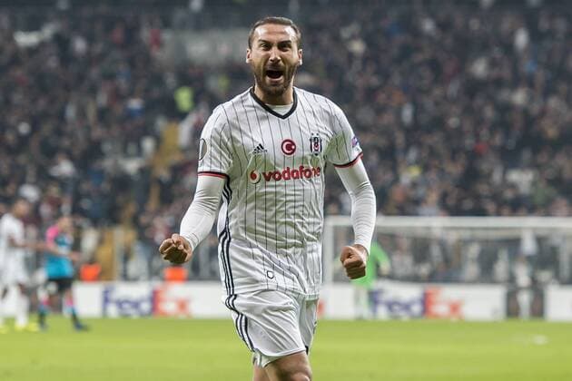 Cenk Tosun of Besiktas JK celebrate the winning goalduring the UEFA Europa League round of 16 match between Besiktas JK and Hapoel Be’er Sheva on February 23, 2017 at the Vodafone Arena in Istanbul, Turkey Besiktas JK v Hapoel Be’er Sheva UEFA Europa League 2016 2017 xVIxGerritxvanxKeulenxIVx 7184433