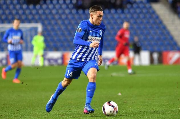 Genk s Leandro Trossard pictured during a game between Belgian soccer team RC Genk and Romanian Club Astra Giurgiu, return leg of the 1 16 finals of the Europa League competition Thursday 23 February 2017, in Genk. First leg result was 2-2. LUCxCLAESSEN  x05053437x