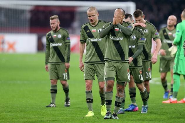 AMSTERDAM 23.02.2017 UEFA EUROPA LEAGUE SECOND LEG MATCH: AJAX AMSTERDAM - LEGIA WARSAW 1:0 PILKARZE LEGII VADIS ODJIDJA OFOE ---  170223PYK1072