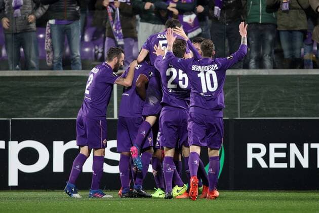 Fußball, EL, AC Florenz - Borussia Mönchengladbach Nikola Kalinic Fiorentina goal celebration Fiorentina Firenze 23-02-2017 Stadio Artemio Franchi Fiorentina - Borussia Mönchengladbach Fiorentina - Borussia M gladbach Europa League 2016 2017 - Round of 16 2nd leg lucaxpagliaricci