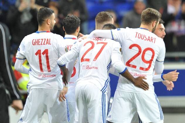 EQUIPE DE FOOTBALL DE LYON - Jubel FOOTBALL : Lyon vs Az Alkmaar - Europa League - 23 02 2017 FEP 