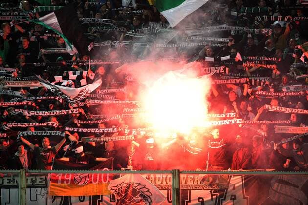 Fußball, EL, AC Florenz - Borussia Mönchengladbach Fans Borussia Mönchengladbach Supporters Borussia Mönchengladbach Firenze 23-02-2017 Stadio Artemio Franchi Fiorentina - Borussia Mönchengladbach Fiorentina - Borussia M gladbach Europa League 2016 2017 - Round of 16 2nd leg lucaxpagliaricci