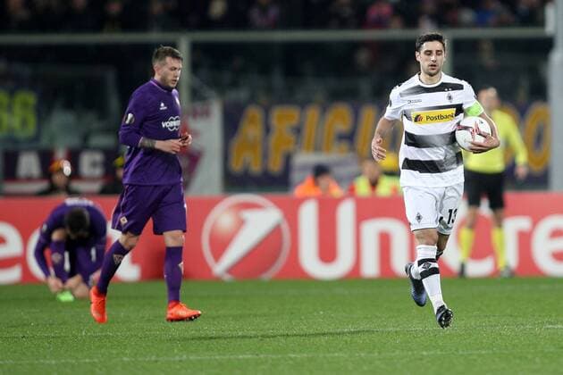 Fußball, EL, AC Florenz - Borussia Mönchengladbach Lars Stindl Borussia Mönchengladbach goal celebration Borussia Mönchengladbach Firenze 23-02-2017 Stadio Artemio Franchi Fiorentina - Borussia Mönchengladbach Fiorentina - Borussia M gladbach Europa League 2016 2017 - Round of 16 2nd leg lucaxpagliaricci