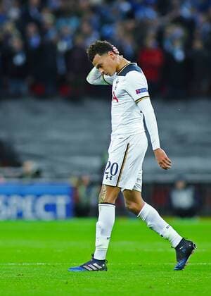 February 23rd 2017, Wembley Stadium, London, England; UEFA Europa League football, 2nd leg, Tottenham Hotspur versus KAA Gent; Dele Alli of Tottenham leaves the field as he is shown a straight Red Card in the 39th minute by Referee Manuel de Sousa, for a bad challenge on Brecht Dejaegere of Gent xMarkxKertonx  ActionPlus11849501